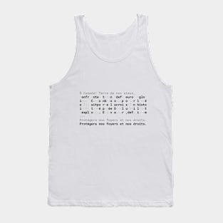 Text: CANADA Anthem (french) (black) Tank Top